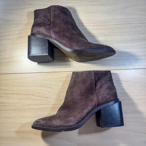 Vince Camuto "Kelmi" Suede Block Heel Ankle Boots